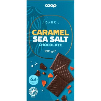 Тёмный шоколад Coop (с карамелью и морской солью) 100 гр