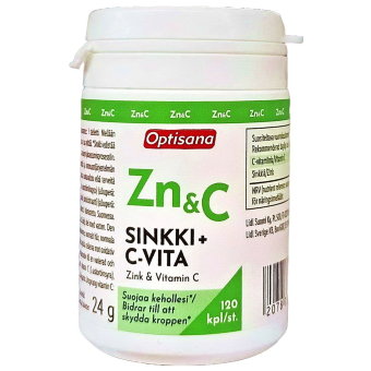 Цинк и витамин С OPTISANA SINKKI + C-VITAMIINI 120 таб. Цинк и витамин С OPTISANA SINKKI + C-VITAMIINI 120 таб.