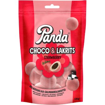 Лакричные конфеты в глазури из белого шоколада с клубникой Panda Choko Lakrits 120 гр Лакричные конфеты в глазури из белого шоколада с клубникой Panda Choko Lakrits 120 гр