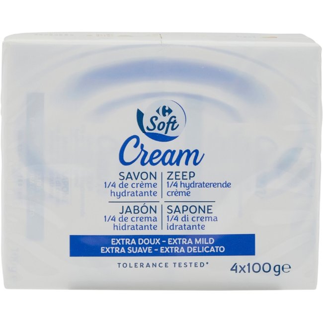 Крем-мыло Carrefour Soft Cream (уп 4 шт) 400 гр