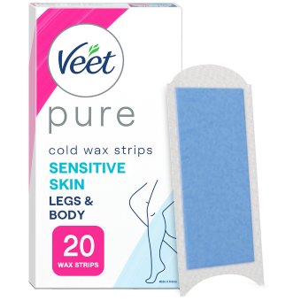 Восковые пластины Veet Pure для холодного удаления волос на ногах для чувствительной кожи 20 шт Восковые пластины Veet Pure для холодного удаления волос на ногах для чувствительной кожи 20 шт