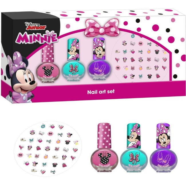 Набор для ногтей Disney Junior Minni (включая 3 лака для ногтей, наклейки для ногтей)