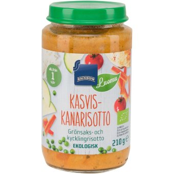 Детское питание Овощное куриное ризотто Rainbow органическое 210 гр 12 мес