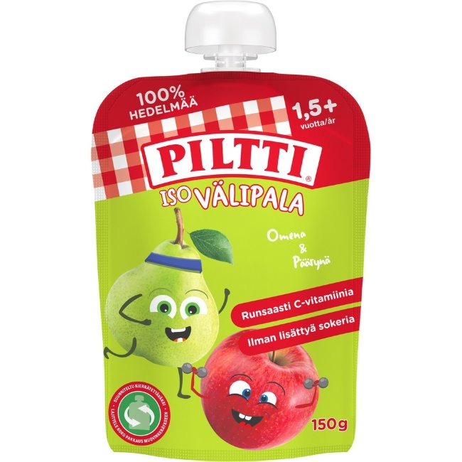 Пюре Piltti 150 гр яблоко-груша для детей от 1,5 лет