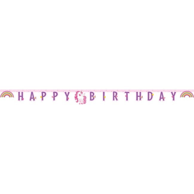 Декоративный праздничный баннер Unicorn rainbow Happy Birthday Декоративный праздничный баннер Unicorn rainbow Happy Birthday