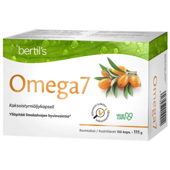 Витамины с маслом облепихи Omega7 150 капсул Bertils Витамины с маслом облепихи Omega7 150 капсул Bertils