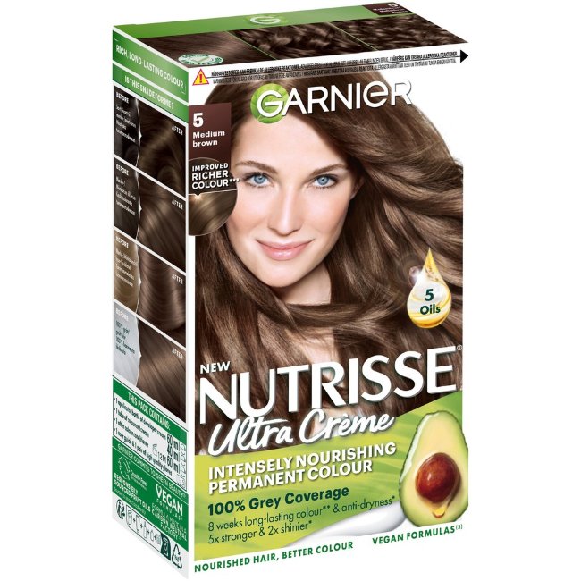 Крем-краска для волос Garnier Nutrisse Ultra Creme 5.0 средне-коричневый 1 шт Крем-краска для волос Garnier Nutrisse Ultra Creme 5.0 средне-коричневый 1 шт