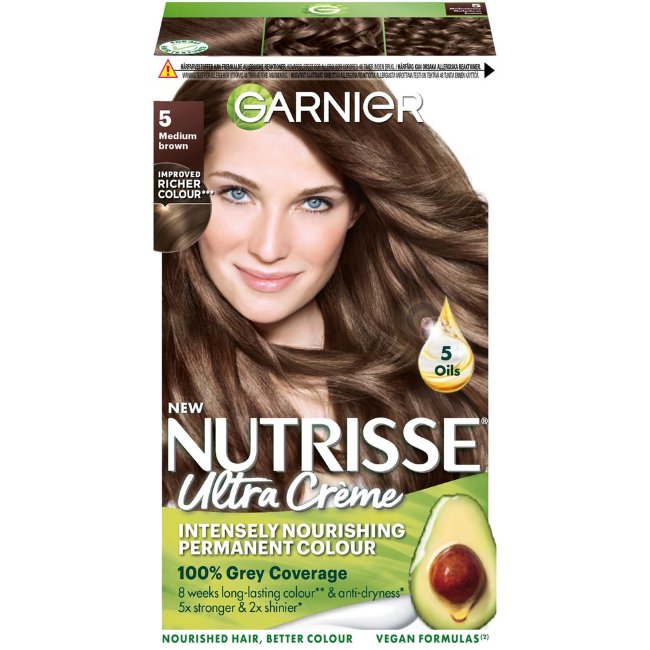 Крем-краска для волос Garnier Nutrisse Ultra Creme 5.0 средне-коричневый 1 шт Крем-краска для волос Garnier Nutrisse Ultra Creme 5.0 средне-коричневый 1 шт