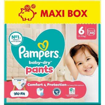 Подгузники-штанишки Pampers BabyDry S6 13-19 кг 60 шт