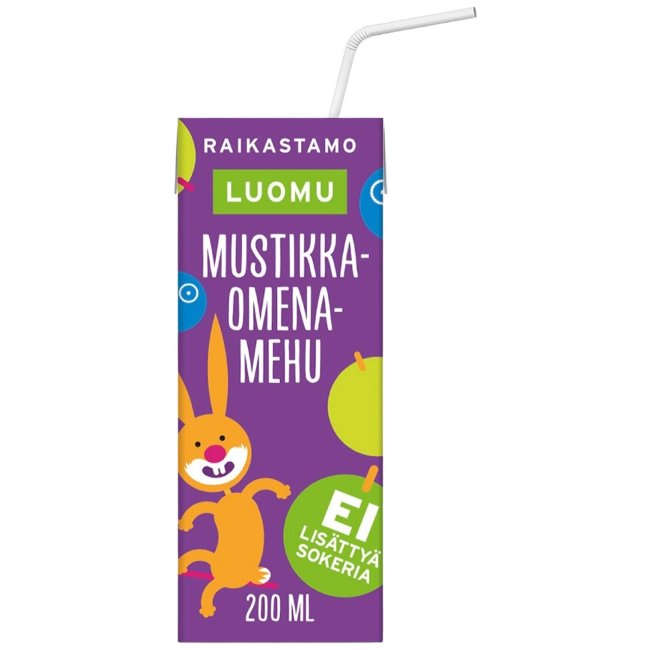 Чернично-яблочный органический сок Raikastamo 200 мл