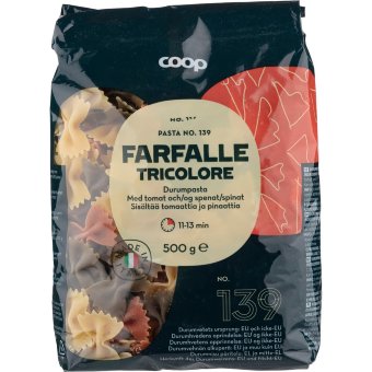 Цветные макароны Coop бабочки 500 гр Цветные макароны Coop бабочки 500 гр