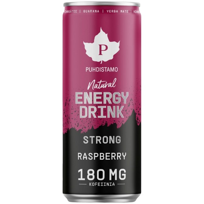 Энергетический напиток Natural Energy Drink Strong с малиной Puhdistamo 330 мл