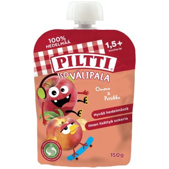 Большой перекус Piltti 150 гр яблоко-персик 1,5+ года порционный пакет
