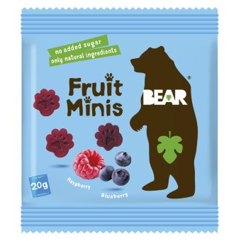 Фруктовые мини BEAR с малиной и черникой 20 гр
