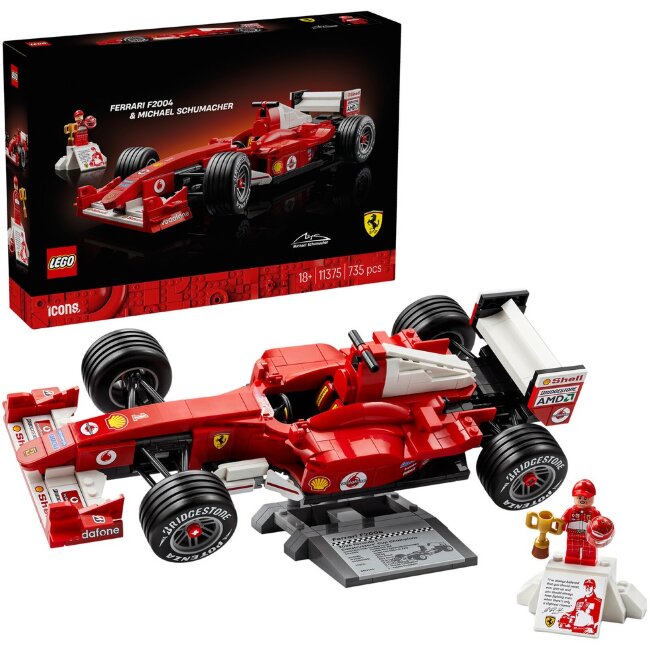 LEGO® Icons Ferrari F2004 и Michael Schumacher
