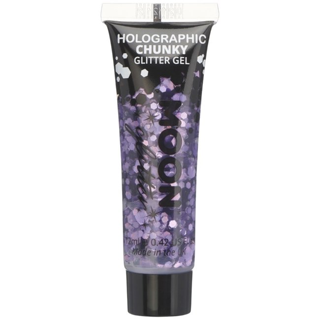 Голографический фиолетовый блестящий гель Moon большой 12 мл