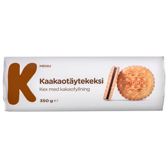 Печенье K-MENU с какао-сливочной начинкой 350 гр