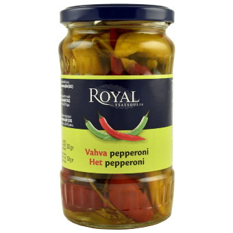 Перец пеперони острый Royal 320/150 гр Перец пеперони острый Royal 320/150 гр