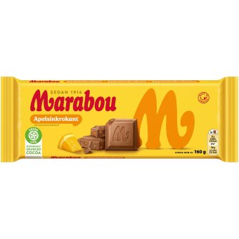 Шоколад Marabou Apelsinkrokant с апельсиновыми кусочками 160 гр
