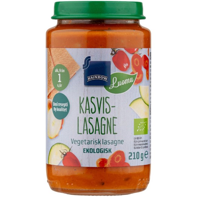 Овощная лазанья Rainbow органическая 210 гр 12 мес Овощная лазанья Rainbow органическая 210 гр 12 мес