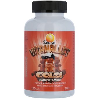 Мультивитамины для детей Мишки Sana-sol Vitanallet (со вкусом колы) 120 шт Мультивитамины для детей Мишки Sana-sol Vitanallet (со вкусом колы) 120 шт