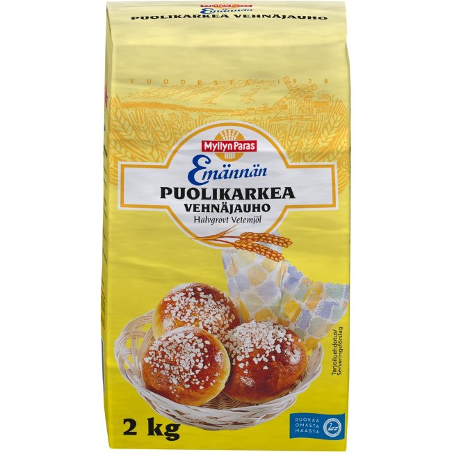 Мука пшеничная Myllyn Paras Puolikarkea Vehnjauho 2 кг