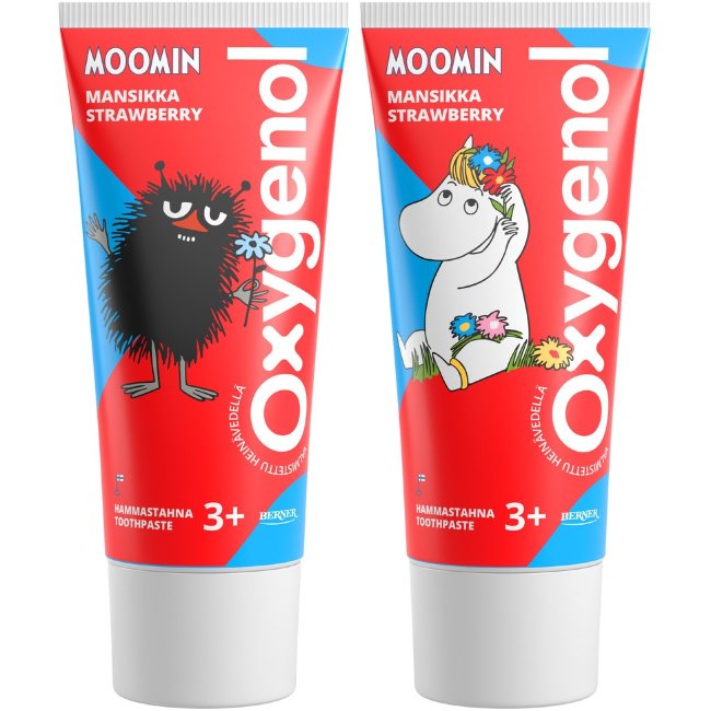 Зубная паста Oxygenol Moomin с клубничным вкусом 50 мл для детей от 3 лет