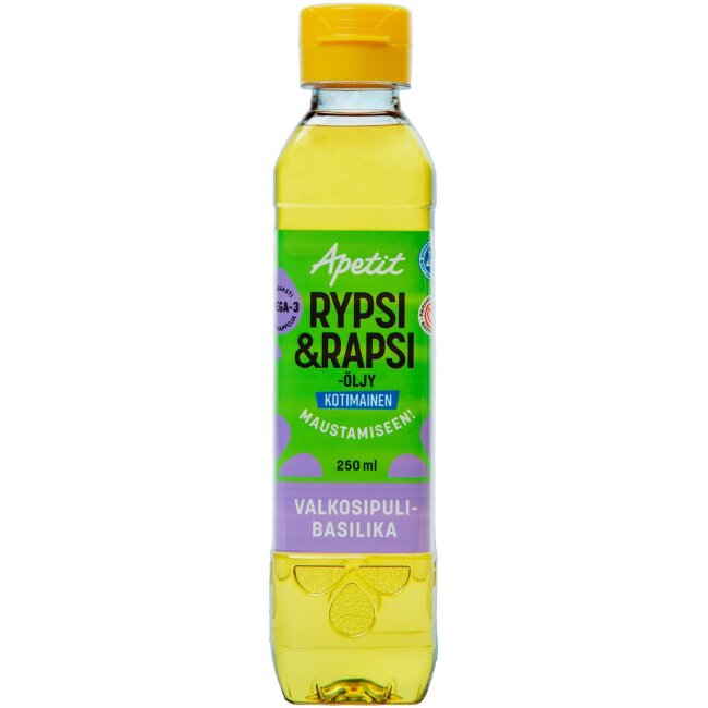 Масло из канолы Apetit с вкусом чеснока и базилика 250 мл Масло из канолы Apetit с вкусом чеснока и базилика 250 мл