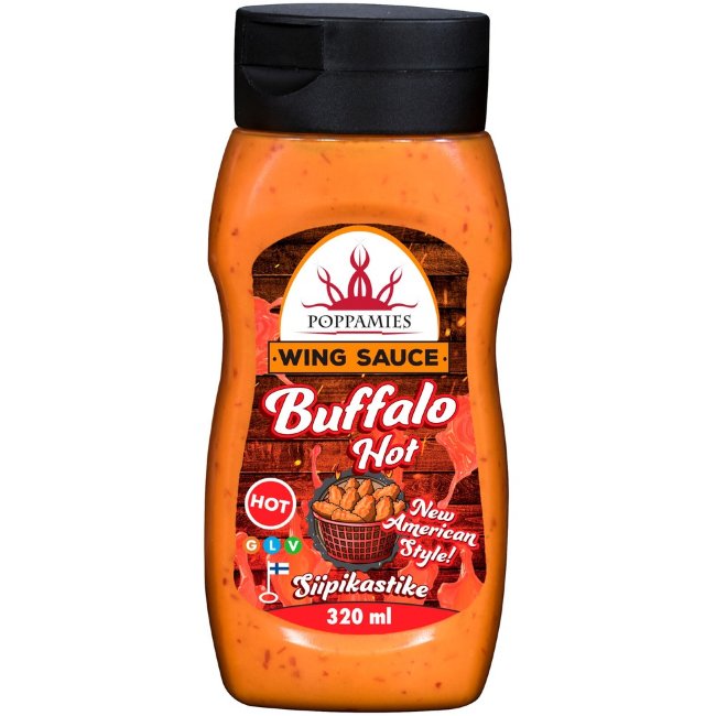 Острый соус для крыльев Poppamies Buffalo Hot 320 мл Острый соус для крыльев Poppamies Buffalo Hot 320 мл