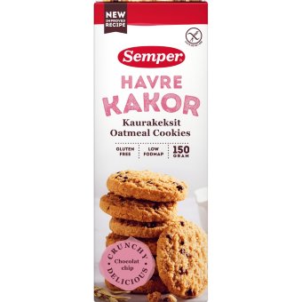 Овсяное печенье без глютена Semper Havrekakor 150 гр Овсяное печенье без глютена Semper Havrekakor 150 гр