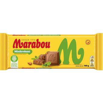 Шоколад Marabou Mintkrokant с мятой 160 гр