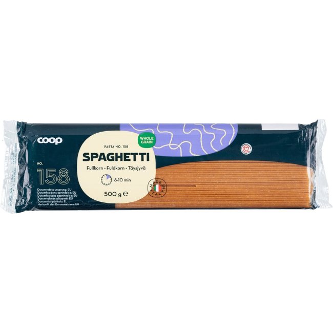 Макароны цельнозерновые Coop спагетти (паста) 500 гр