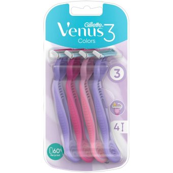 Бритвенные станки Gillette 4 шт Simply Venus 3 Plus Бритвенные станки Gillette 4 шт Simply Venus 3 Plus