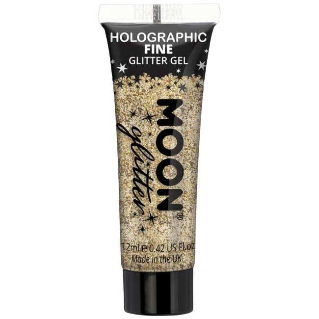 Голографический золотой блестящий гель Moon тонкодисперсный 12 мл