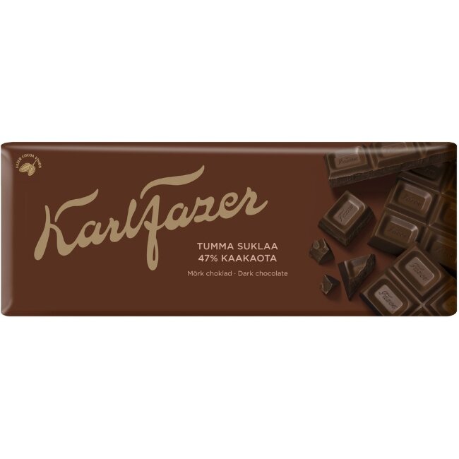 Шоколадная плитка Karl Fazer темный 180 гр