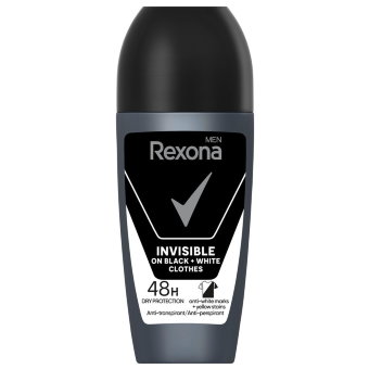 Дезодорант шариковый невидимый Rexona Men Invisible Black & White 50 мл Дезодорант шариковый невидимый Rexona Men Invisible Black & White 50 мл