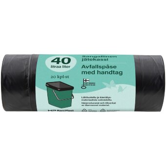 Мусорный пакет HP Rani Plast AB 40 л с ручками (уп 20 шт)