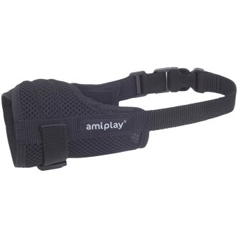 Дышащий намордник для собак Amiplay Air M 17-20x25-40 см, черный