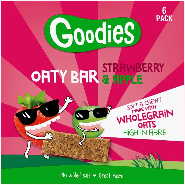 Цельнозерновой овсяный батончик Goodies со вкусом клубники и яблока (уп 6 шт) 138 гр (6x23 г) Цельнозерновой овсяный батончик Goodies со вкусом клубники и яблока (уп 6 шт) 138 гр (6x23 г)