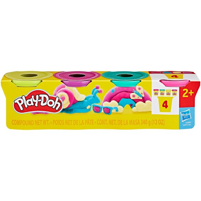 Пластилин Play-Doh 4-упаковки, разных цветов Пластилин Play-Doh 4-упаковки, разных цветов
