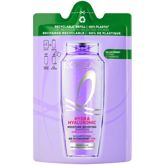 Шампунь L'Oréal Paris Elvital Hyaluron Plump 250 мл запасная упаковка для волос, нуждающихся в увлажнении Шампунь L'Oréal Paris Elvital Hyaluron Plump 250 мл запасная упаковка для волос, нуждающихся в увлажнении