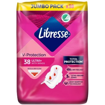 Прокладки Libresse Ultra+ с крылышками 38 шт jumbo Прокладки Libresse Ultra+ с крылышками 38 шт jumbo