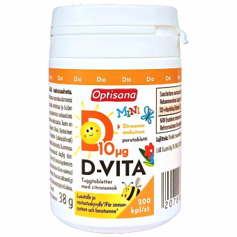 Витамин D3 OPTISANA D-VITAMIINI 10мг 200 таб Витамин D3 OPTISANA D-VITAMIINI 10мг 200 таб