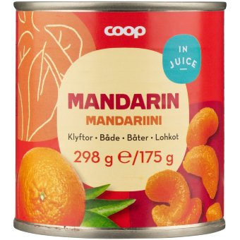 Мандарины в собственном соку (дольки) Coop 298/175 гр Мандарины в собственном соку (дольки) Coop 298/175 гр