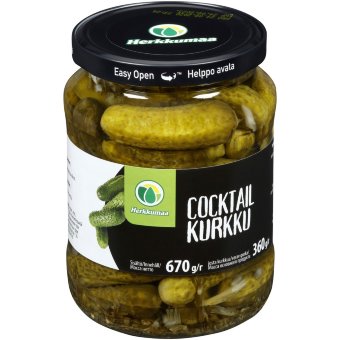 Огурцы Herkkumaa коктейльные 670/360 гр Огурцы Herkkumaa коктейльные 670/360 гр