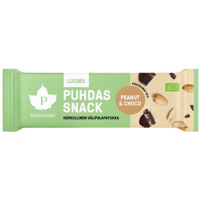 Пищевая закуска Puhdistamo Puhdas Snack с арахисом и шоколадом, органическая 40 гр