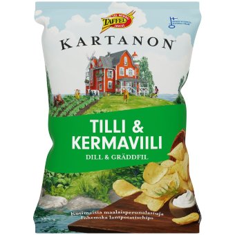 Картофельные чипсы со сметаной и укропом Taffel Kartanon 180 г