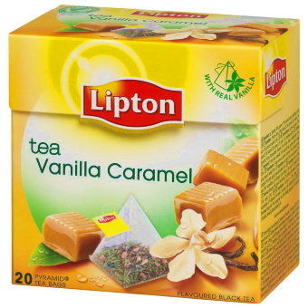 Чай черный в пирамидках (ваниль и карамель) Lipton Vanilla Caramel 20 шт/уп