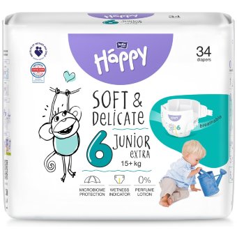 Подгузники Bella Happy 6, 15+ кг, 34 шт.
