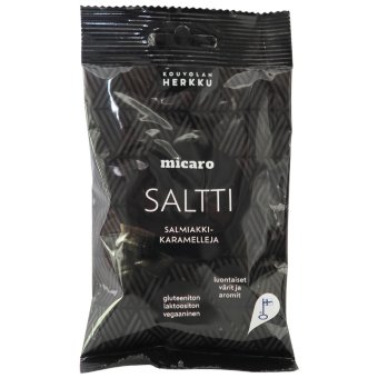 Карамель Saltti с лакрицей и солёным салмиакки Kouvolan Herkku 80 гр